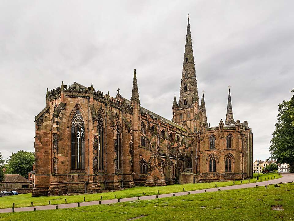 Lichfield Cathedral from the north-east