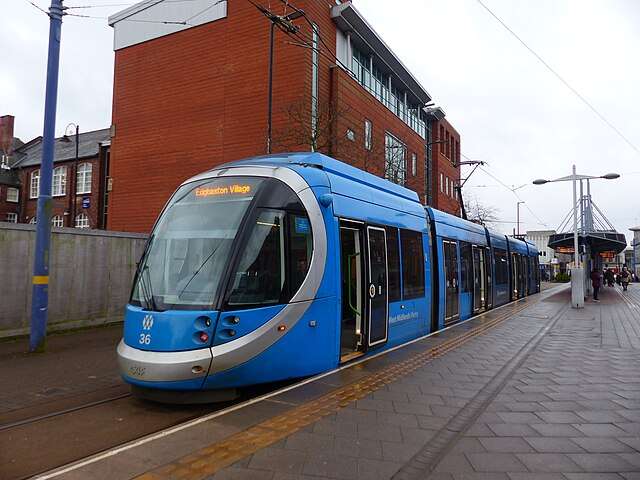 West Midlands Metro tram at Wolverhampton St George's