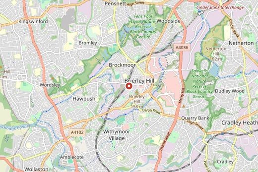 Map of Brierley Hill and surrounding area