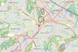Map of Dudley and surrounding area