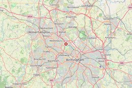 Map of West Midlands and surrounding area