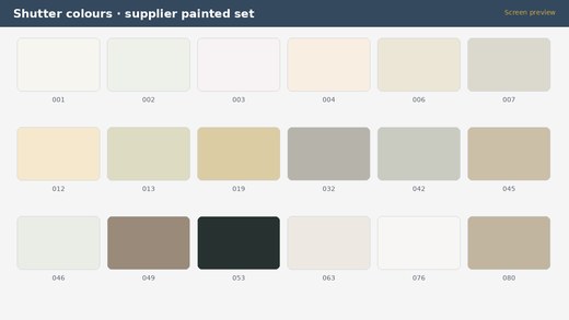 Shutter Colours, Wood Stains & Custom Finishes